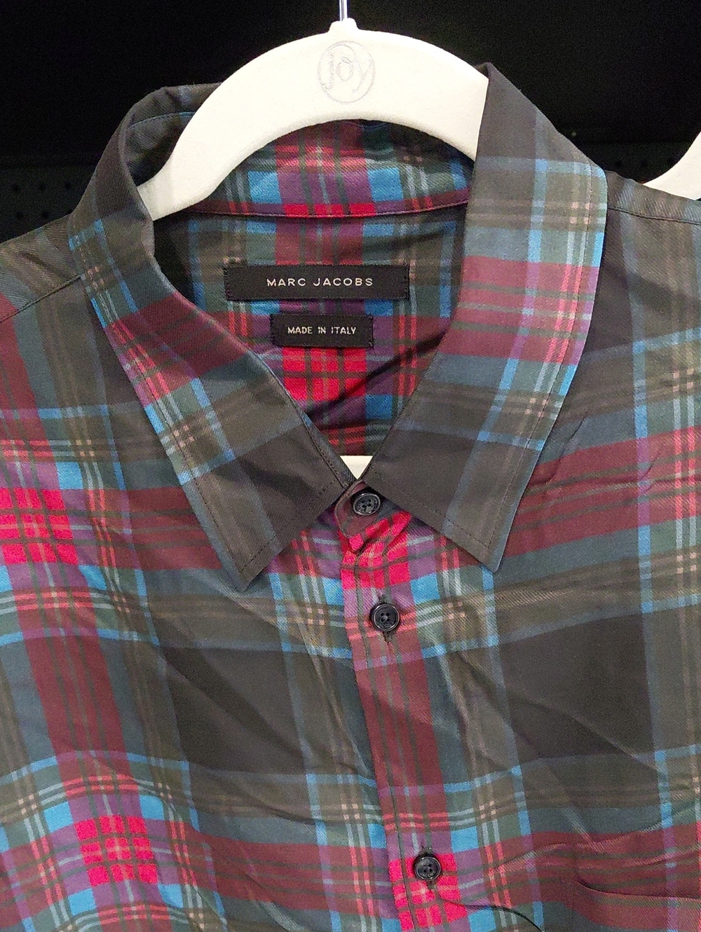 Marc Jacobs Men's Plaid Button-Down Shirt in Red, Blue & Black